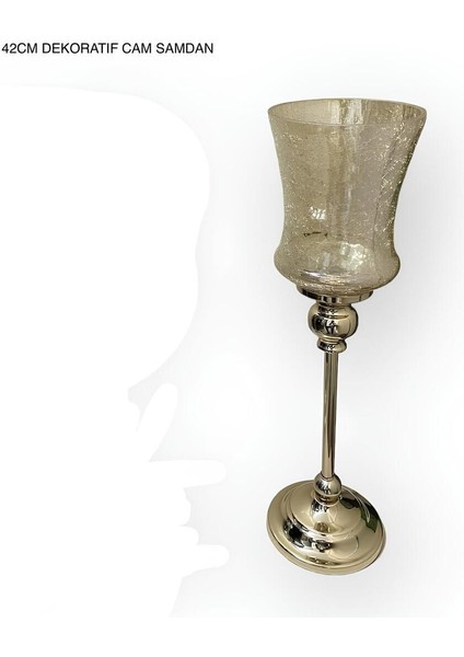 42 cm Altın Renkli Şamdan, Dekoratif ve Şık Tasarım