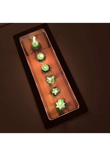 Kahverengi Ahşap Dekoratif Mumluk, Sonsuzluk Aynası ve Tealight Tasarımı modelleri