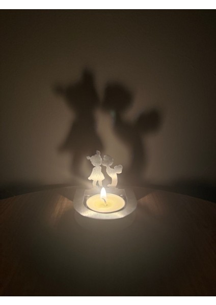 Aile Temalı Gri Metal Mumluk, Şık ve Sıcak Atmosfer Için Ideal indirimleri