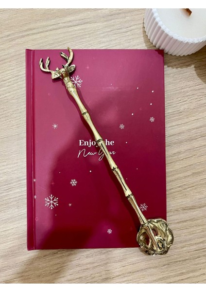 Sarı Pirinç Döküm Geyik Başı Mum Söndürücü, Şık Ev Dekoru Aksesuarı