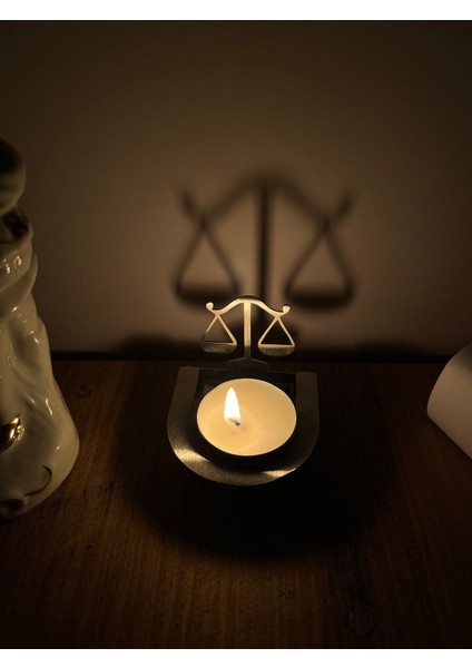 Katlanabilir Metal Mumluk, Silüet Detaylı, Şık ve Kullanışlı Tasarım