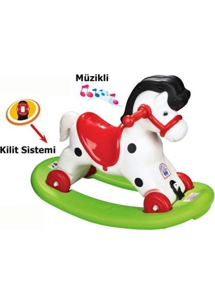 Renkli Sallanan At Figürlü, Eğlenceli ve Keyifli Oyuncak, Poşetli, Çocuklar Için Uygun
