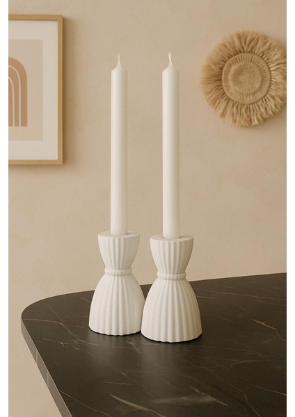 Şık 2'li Beton Tarz Iskandinav Modern Dekoratif Mumluk Seti fiyatları