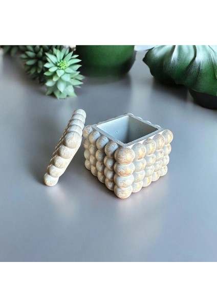 El Yapımı, Kişiye Özel Güzel Gri Mumluk, Şık ve Doğal Dekorasyon Seçeneği fiyatları