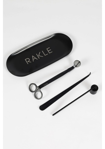 4 Parça Siyah Mum Bakım Seti, Makas ve Söndürücü, Şık ve Kullanışlı