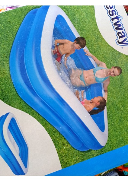 Küçük ve Eğlenceli Şişme Yüzme Havuzu 211X132X46 Cm, Renkli ve fırsatları