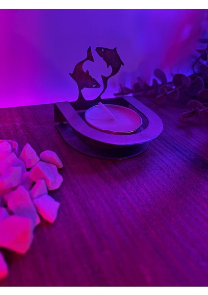 Balık Burcu Katlanabilir Metal Mumluk, Silüet Detaylı, Gri Renkli Şık Dekorasyon Parçası fiyatları