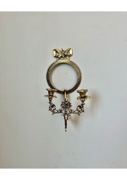 Iki Parçalı Pirinç Döküm Duvar Şamdanı ve Çerçeve Ayna Dekorasyonu modelleri