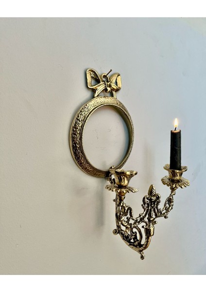 Iki Parçalı Pirinç Döküm Duvar Şamdanı ve Çerçeve Ayna Dekorasyonu fırsatları