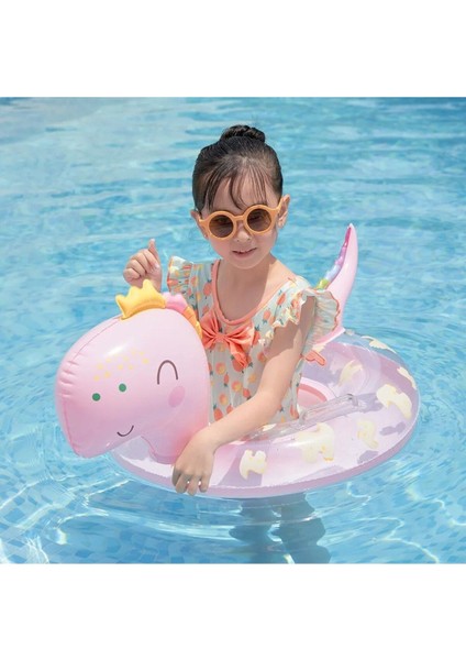 Sevimli Dinozor Desenli Oturmalı Deniz Simidi, 1-5 Yaş, Pembe