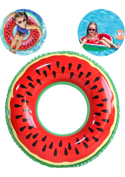 Şişme Karpuz Desenli Simit, 50 Cm, Havuz ve Deniz Keyfi Için Renkli Simit