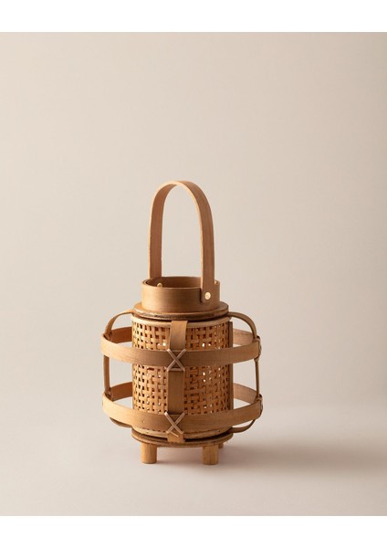 Doğal Ahşap Mini Fener, Şık ve Hafif, Güçlü Işık, Dekoratif ve Kullanışlı