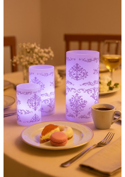 3'lü Renk Değiştiren Kumandalı LED Mum Seti, Renkli ve Şık Atmosfer Yaratır