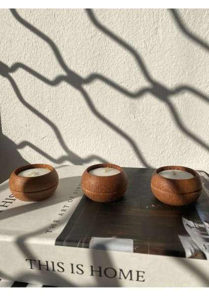El Yapımı Ahşap 3’lü Tealight Mumluk, Şık ve Doğal Dekoratif Aksesuar modelleri