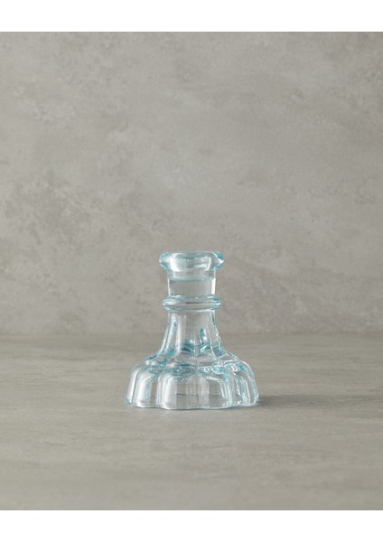 Şeffaf Cam Şamdan, Mavi Detaylı Zarif Dekoratif Aydınlatma fiyatları