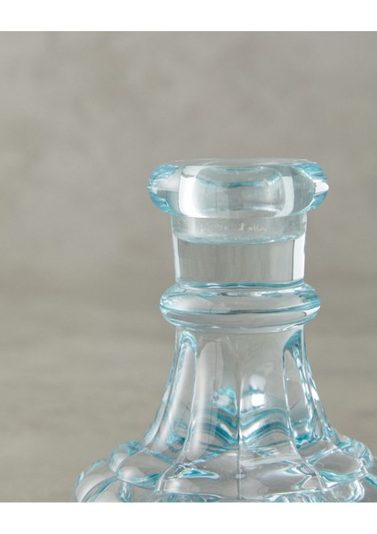 Şeffaf Cam Şamdan, Mavi Detaylı Zarif Dekoratif Aydınlatma modelleri