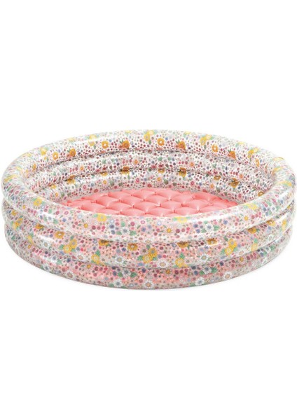 Renkli Çiçek Desenli Yumuşak Taban Şişme Bebek Oyun Havuzu Set 86X25CM