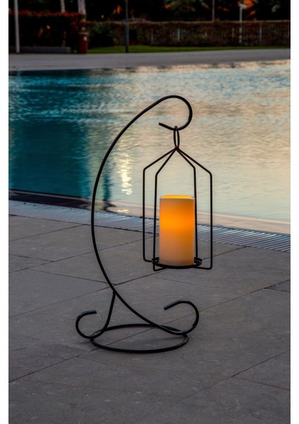 Şık Ferforje Salıncak Mumluk, Siyah Metal Fener, Iskandinav Tarzı Dekorasyon fiyatları