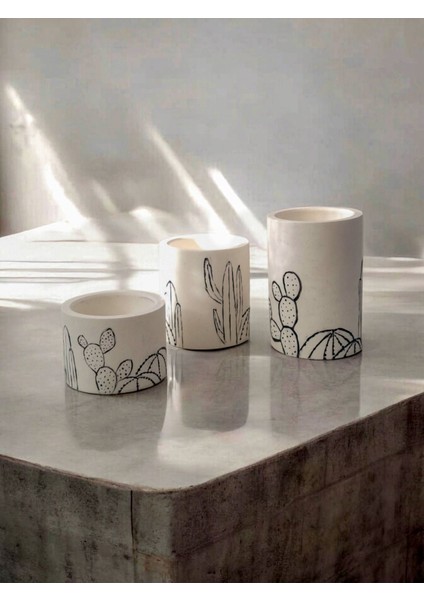 Beton Tealight Mumluk Seti, Şık ve Modern Dekorasyon Için Uygun indirimleri