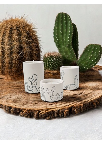 Beton Tealight Mumluk Seti, Şık ve Modern Dekorasyon Için Uygun