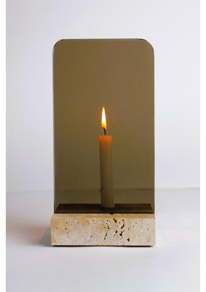 Şık Siyah Cam ve Mermer Detaylı Modern Mutfak Mumluk Seti fiyatları