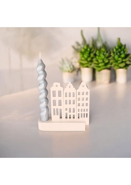 Bihterrazzo 3'lü Dekoratif Ev Şamdan Mumluk, Şık ve Modern Tasarım