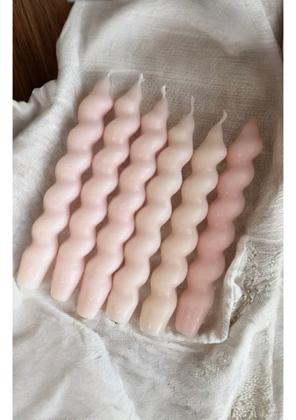 Doğal Soya Waxlı Pembe Fransız Burgu Şamdan Mum, Vanilya Esansı, 1 Adet fiyatları