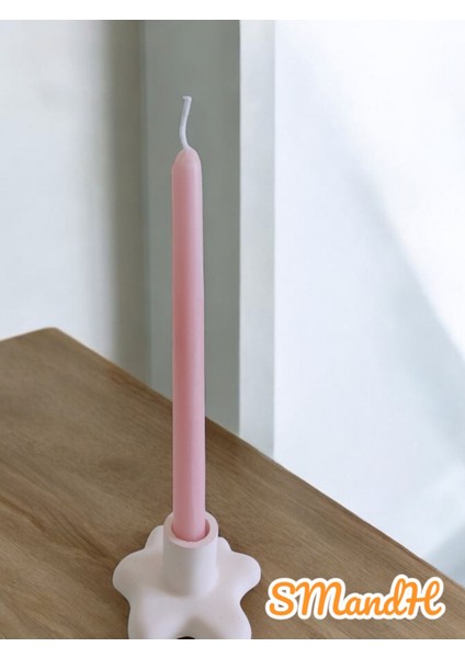 Şamdan ve Mum Tutacağı ile Şık ve Dekoratif Pembe Mum Seti fiyatları