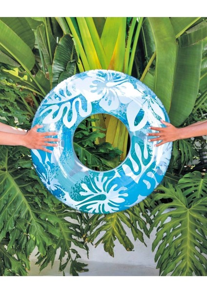 Yaprak Desenli Şişme Simit, Tropikal ve Çiçekli Deniz Simidi, 91 Cm, Eğlence Dolu Ürün fırsatları