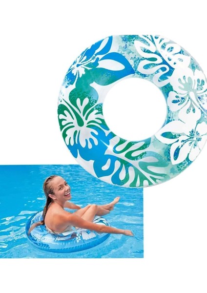 Yaprak Desenli Şişme Simit, Tropikal ve Çiçekli Deniz Simidi, 91 Cm, Eğlence Dolu Ürün indirimleri