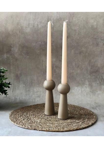 Iki Parçalı Modern Şamdan Mumluk Seti, Şık ve Zarif Dekorasyon Parçası