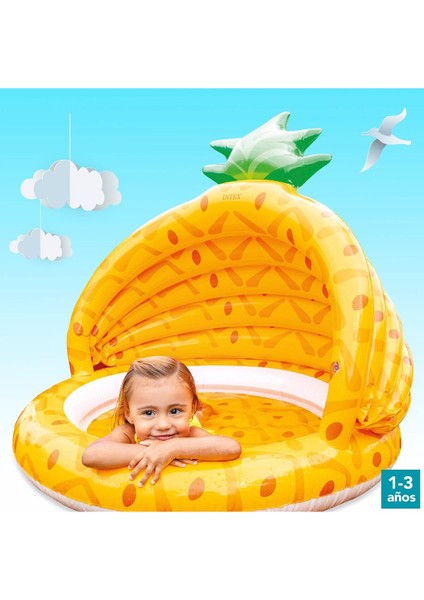 Renkli Ananas Desenli Bebek Havuzu, Eğlence ve Serinlik Dolu Anlar fırsatları
