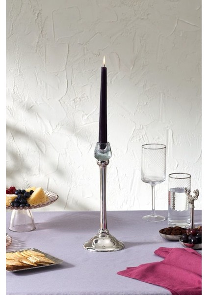 Şamdan, Gümüş, 28 Cm, Zarif ve Şık Dekoratif Aksesuar