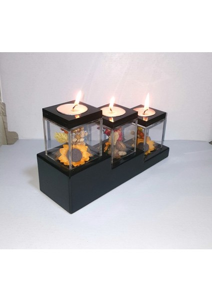 Şamdan, Basamaklı, Siyah, Modern, Dekoratif, Şık, Zarif, Ev ve Ofis Için, Işıklandırma fiyatları