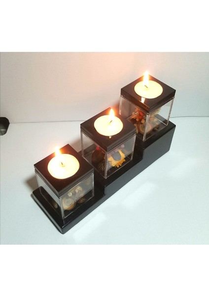 Şamdan, Basamaklı, Siyah, Modern, Dekoratif, Şık, Zarif, Ev ve Ofis Için, Işıklandırma fırsatları