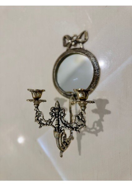 Pirincin Şık Aynalı Aplikası, 33CM Yuvarlak Tasarım, Zarif Ev Dekoru