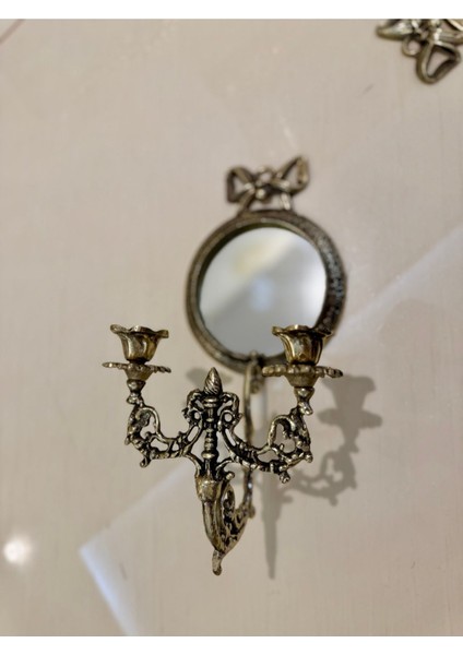 Pirincin Şık Aynalı Aplikası, 33CM Yuvarlak Tasarım, Zarif Ev Dekoru fiyatları