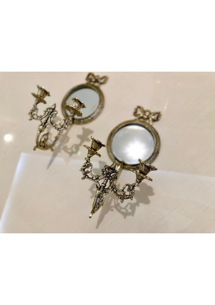 Pirincin Şık Aynalı Aplikası, 33CM Yuvarlak Tasarım, Zarif Ev Dekoru fırsatları