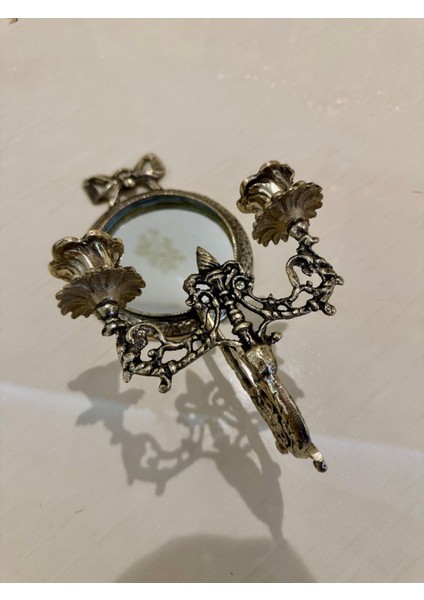 Pirincin Şık Aynalı Aplikası, 33CM Yuvarlak Tasarım, Zarif Ev Dekoru