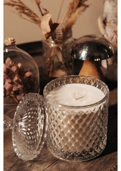Büyük Kristal Kesim Şeffaf Beyaz Kokulu Mumluk, Şık ve Zarif Dekoratif Aksesuar modelleri