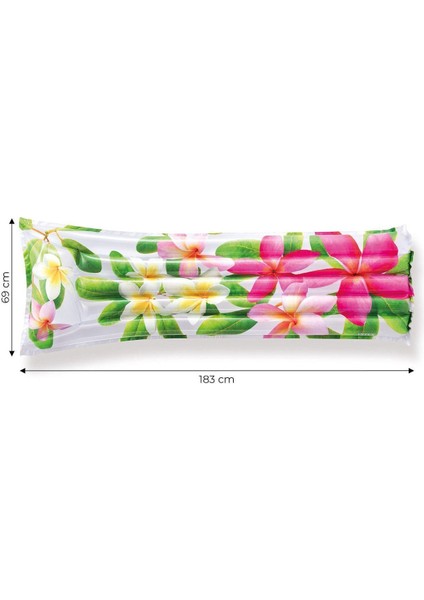 Çiçek Desenli Şişme Deniz Yatağı 183X69 Cm, Renkli ve Konforlu Tatil Konforu