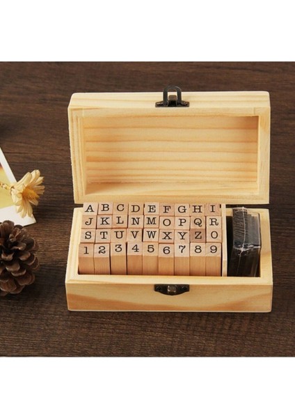 38'li Ahşap Damga Seti, Retro Tasarım, Scrapbooking ve El Işleri Için Mükemmel fiyatları