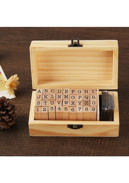 38'li Ahşap Damga Seti, Retro Tasarım, Scrapbooking ve El Işleri Için Mükemmel fırsatları