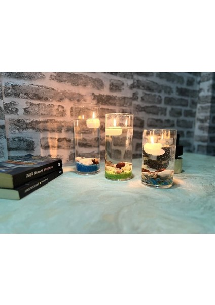 3'lü Silindir Mumluk Seti, Şeffaf Tasarım, Şık ve Zarif Dekoratif Aksesuar indirimleri