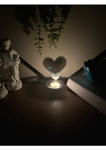 Kalpli Katlanabilir Silüet Detaylı Dekoratif Mumluk, Gri, Şık ve Pratik Tasarım