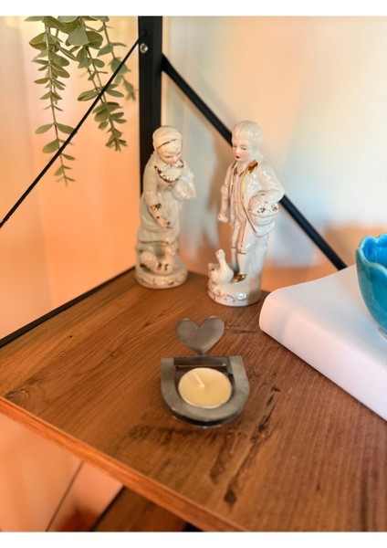 Kalpli Katlanabilir Silüet Detaylı Dekoratif Mumluk, Gri, Şık ve Pratik Tasarım fiyatları