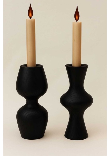 El Yapımı Doğal Ahşap Şamdan Seti, Rustik ve Modern Dekoratif 3'lü Mumluk, 12.5cm fiyatları