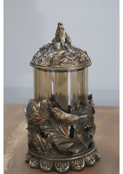 Şık Klasik Kuş Figürlü Ikili Şamdan, Zarif ve Şık Dekorasyon Parçası fırsatları