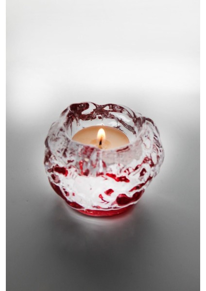 Renkli Içli El Yapımı Tealight Mumluk, Şeffaf Tasarım, 1 Adet