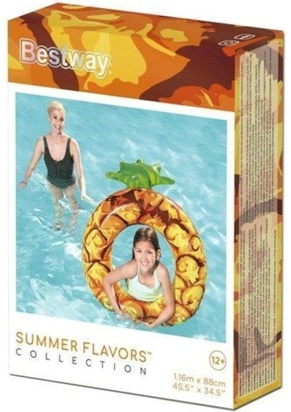 Renkli Ananas Desenli Deniz Simit, Eğlenceli ve Şık Tasarım, Yaz ve Plaj Şıklığı